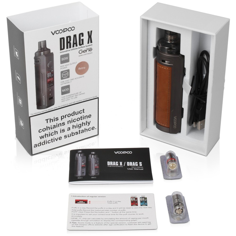 Voopoo Drag X 18650 Mod E Cigarette Kits 4.5ml Vinci Coil Single 18650 Battery 80w