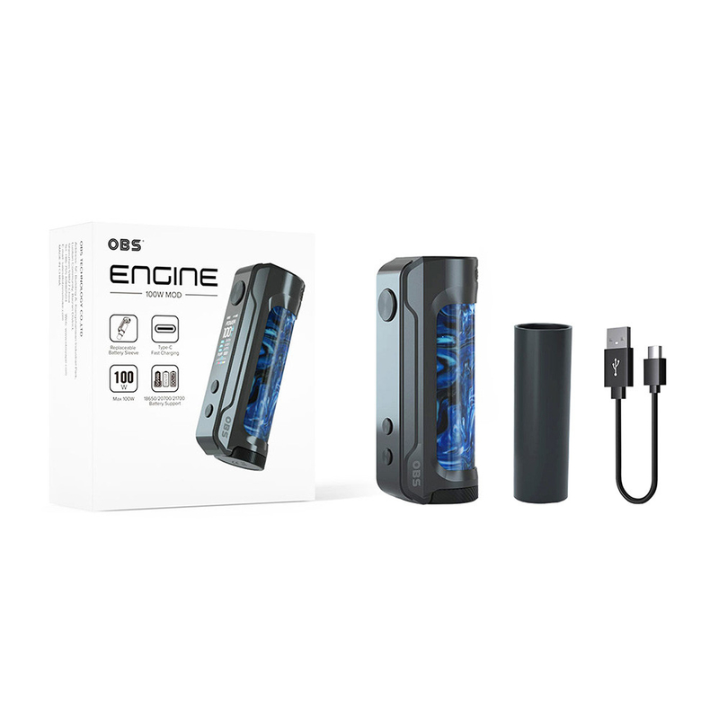 Obs Engine 100w Box Vape Mods Single Battery Box Mod Type - C Charging