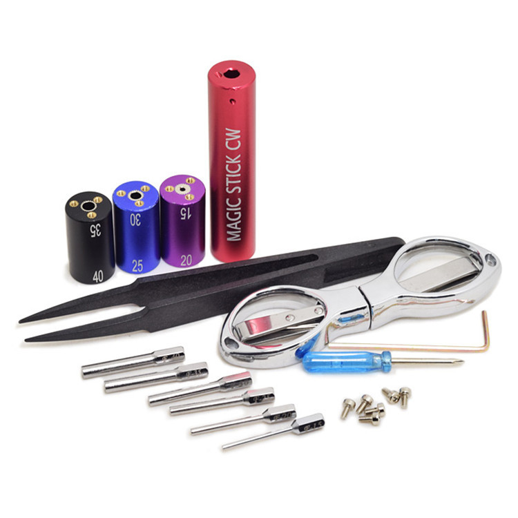 لوازم جانبی سیگار الکترونیک کویل ویپ ویندر کیت ابزار DIY Vaping Sub Ohm Tools Tweezers 6 - In - 1