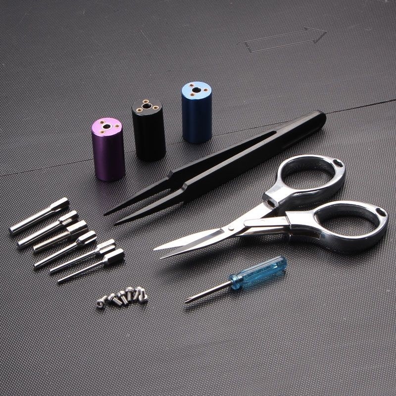 لوازم جانبی سیگار الکترونیک کویل ویپ ویندر کیت ابزار DIY Vaping Sub Ohm Tools Tweezers 6 - In - 1